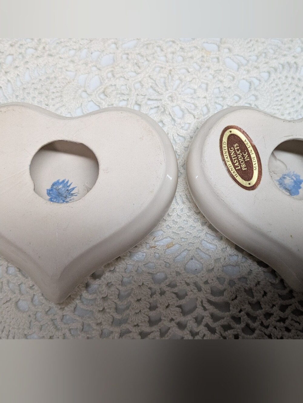Vintage Homeco Lasting Products Inc Hand Painted Ceramic Hearts Wall Art Set  - Picture 4 of 5
